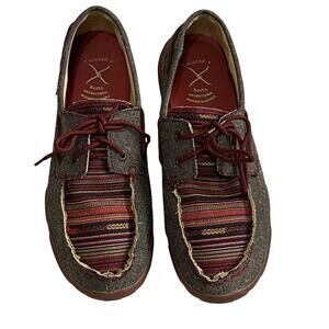 Twisted X Men 8 M EcoTWX Boat Shoes Driving Multi Color Serape SMUWDM42